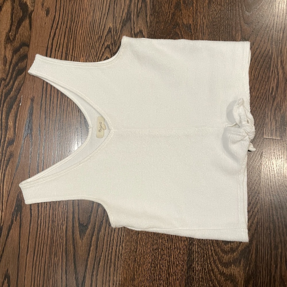 Madewell size small tied crop top in white